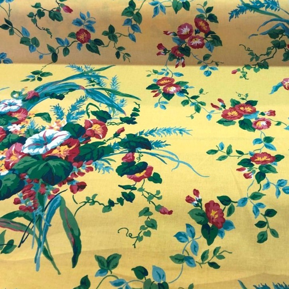 Fort Gloria Yellow P Kaufmann chintz like polished cotton
